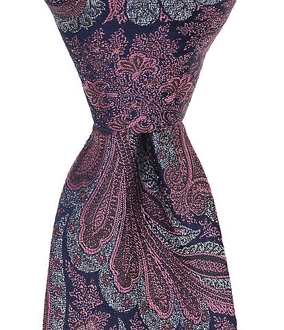 Thomas Pink Crescent Paisley Traditional Silk Tie