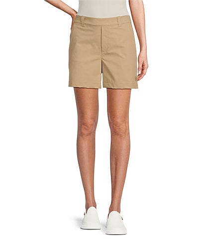 TILLEY Solid Woven Tech Stretch Moisture Wicking Faux Fly Front Pull-On Short