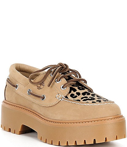 Timberland Women's Stone Street Leopard 3-Eye Boat Shoes