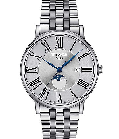 Tissot Men's Carson Gent Premium Moonphase Quartz Chronograph Stainless Steel Bracelet Watch