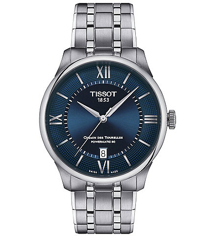 Tissot Men's Chemin Des Tourelles Powermatic 80 Automatic Blue Dial Stainless Steel Bracelet Watch