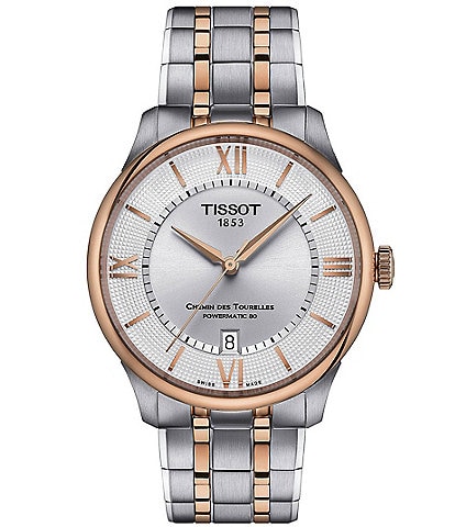 Tissot Men's Chemin Des Tourelles Powermatic 80 Automatic Two Tone Stainless Steel Bracelet Watch