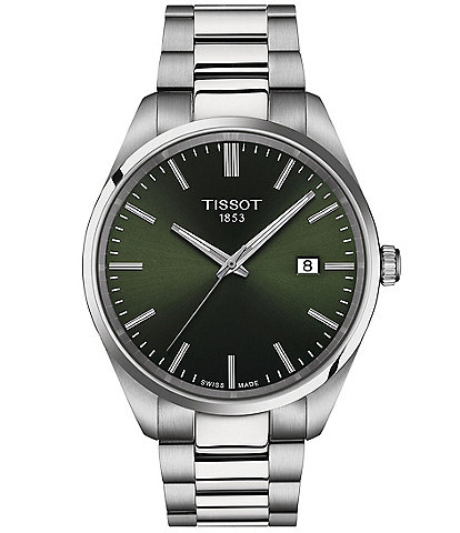 Tissot Men's Classic Collection Pr 100 Green Dial Stainless Steel Bracelet Watch