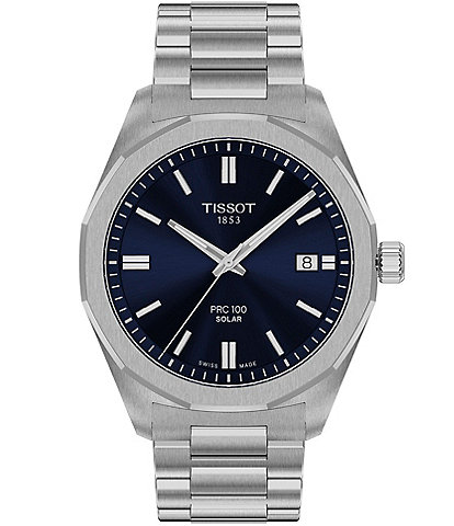 Tissot Men's PRC 100 Solar Quartz Analog Stainless Steel Bracelet Watch