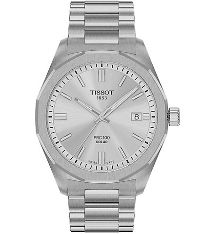 Tissot Men's PRC 100 Solar Quartz Analog Stainless Steel Bracelet Watch