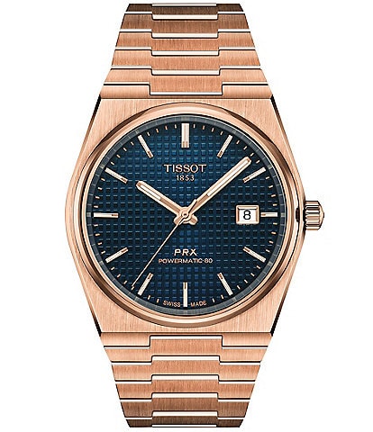 Tissot Men's Prx Tonneau Automatic Rose Gold Stainless Steel Bracelet Watch