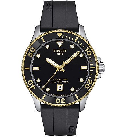 Tissot Men's Seastar 1000 Quartz Analog Black Strap Watch