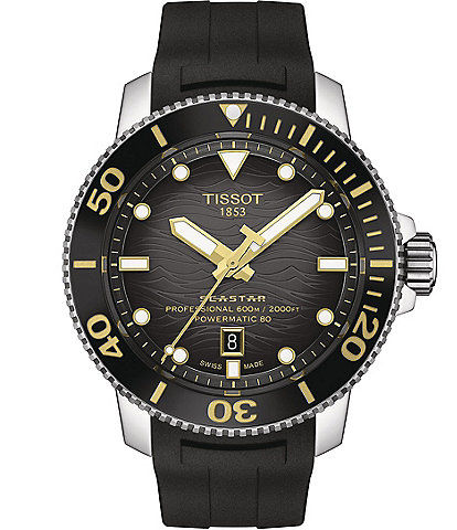 Tissot Men's Seastar 2000 Professional Powermatic Black Rubber Strap Watch