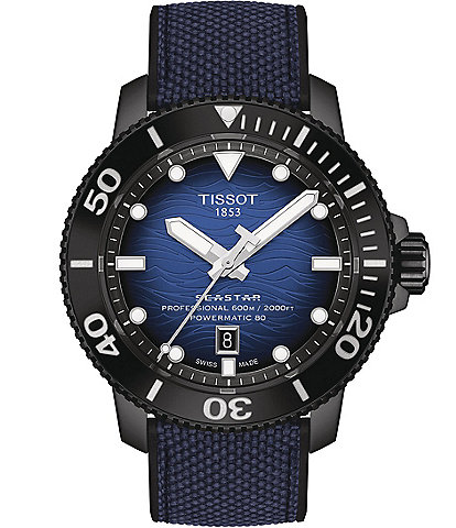 Tissot Men's Seastar 2000 Professional Powermatic Blue Rubber Strap Watch
