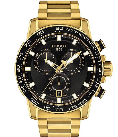 Tissot Men's Super Sport Quartz Chronograph Gold Tone Stainless Steel Bracelet Watch