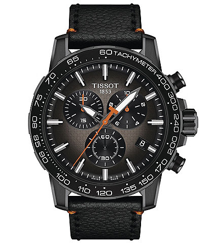 Tissot Men's Supersport Basketball Edition Chronograph Black Leather Strap Watch