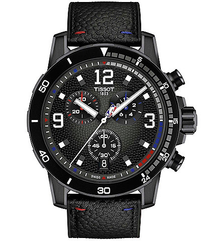 Tissot Men's Supersport NBA Special Edition Chronograph Black Leather Strap Watch