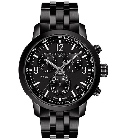 Tissot PRC Black PVD Stainless Steel Chronograph Watch