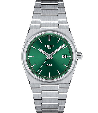 Tissot Unisex Prx Quartz Analog Green Dial Stainless Steel Bracelet Watch