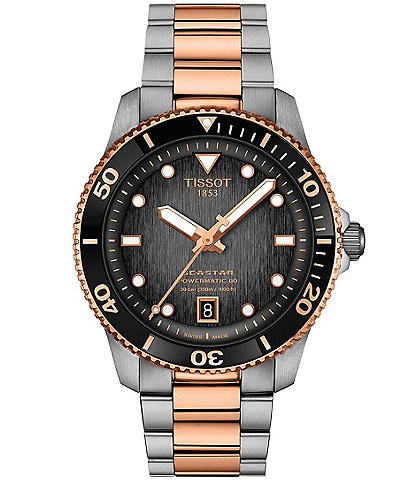 Tissot Unisex Seastar 1000 Powermatic 80 Automatic Two Tone Stainless Steel Bracelet Watch