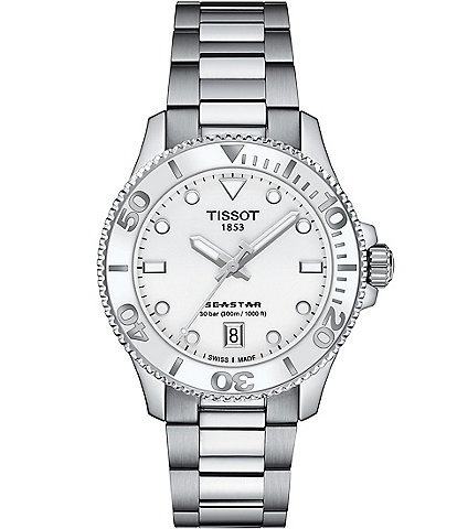 Tissot Unisex Seastar 1000 Quartz Analog Stainless Steel Silver Bracelet Watch