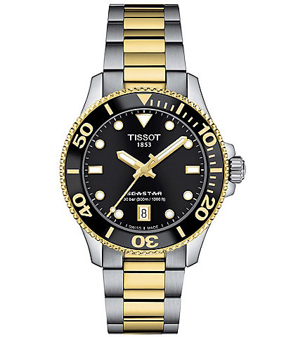 Tissot Unisex Seastar 1000 Quartz Analog Two-Tone Stainless Steel Bracelet Watch