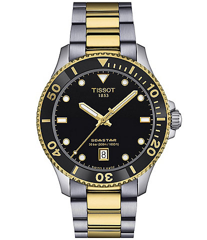 Tissot Unisex Seastar 1000 Quartz Analog Two Tone Stainless Steel Bracelet Watch