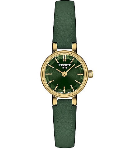 Tissot Women's Lovely Quartz Analog Green Leather Strap Watch