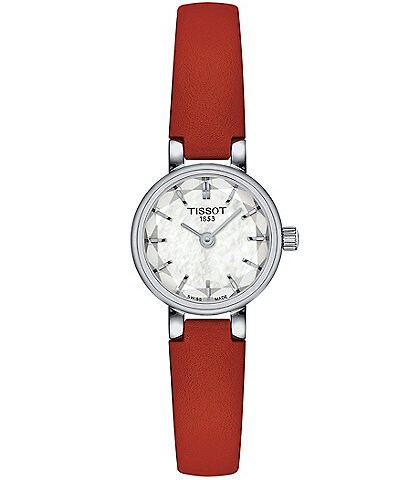 Tissot Women's Lovely Quartz Analog Red Leather Strap Watch