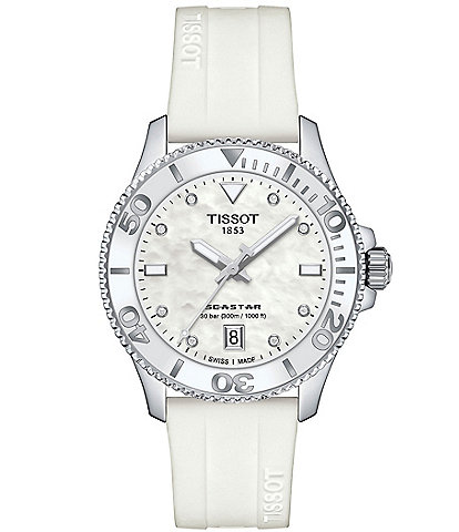 Tissot Women's Seastar 1000 Quartz Analog White Silicone Strap Watch