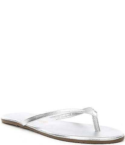 TKEES Highlighters Metallic Leather Thong Sandals