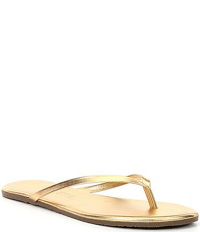 TKEES Highlighters Metallic Leather Thong Sandals