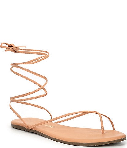 TKEES Roe Leather Ankle Wrap Sandals