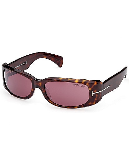 TOM FORD Unisex Corey 59mm Dark Havana Rectangle Sunglasses