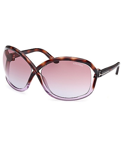 TOM FORD Women's Bettina 68mm Dark Havana Butterfly Sunglasses