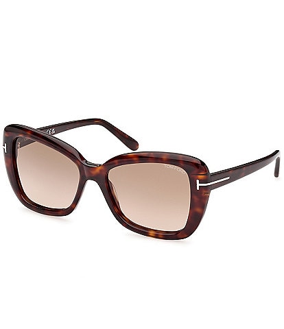 TOM FORD Women's Maeve 55mm Havana Butterfly Sunglasses