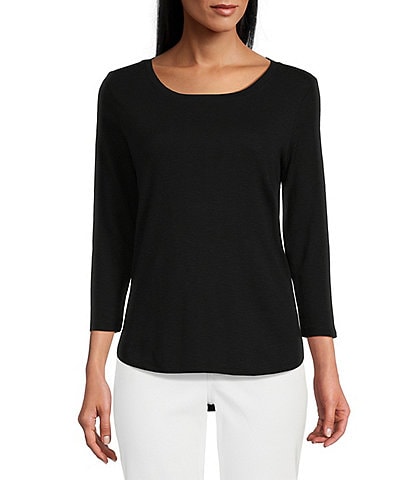 Tommy Bahama Ashby 3/4 Sleeve Scoop Neck Curved Hem Tee Shirt