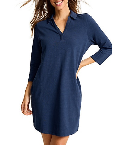 Tommy Bahama Ashby Isles Jersey Collared V-neck Pocketed Dress