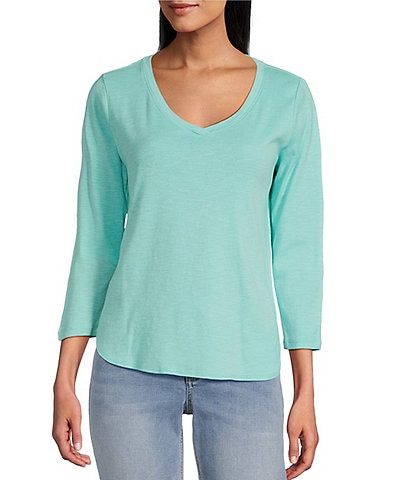 Tommy Bahama Ashby Isles Slub Rib V-Neck 3/4 Sleeve Tee