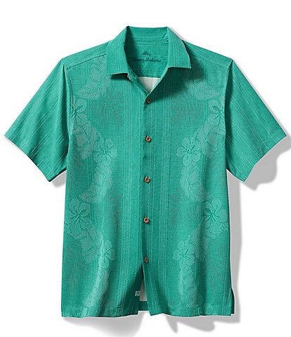 Tommy Bahama Bali Border Silk Short Sleeve Woven Shirt