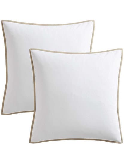 Tommy Bahama Basic Canvas 2-Piece White Cotton Euro Shams
