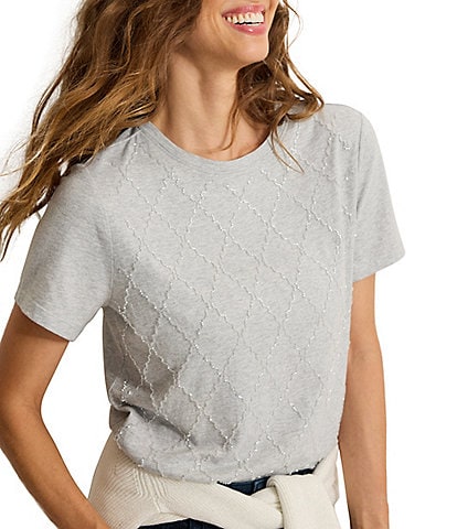 Tommy Bahama Beaded Argyle Lux Tee Shirt