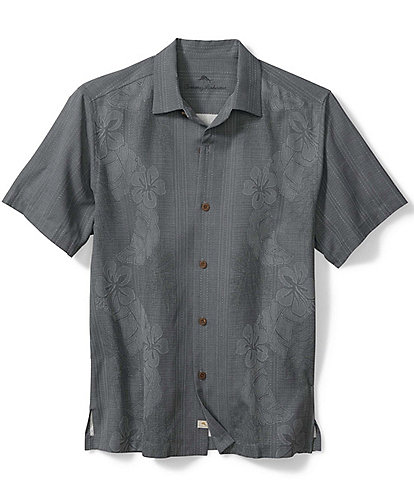 Tommy Bahama Big & Tall Bali Border Silk Short Sleeve Woven Shirt