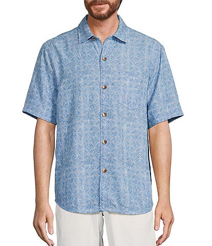 Tommy Bahama Big & Tall Coconut Point Fleur De Geometric Woven Shirt