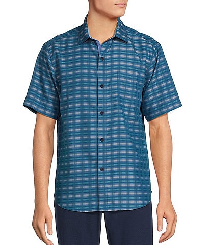 Tommy Bahama Big & Tall Coconut Point Pixel In Paradise Short Sleeve Woven Shirt