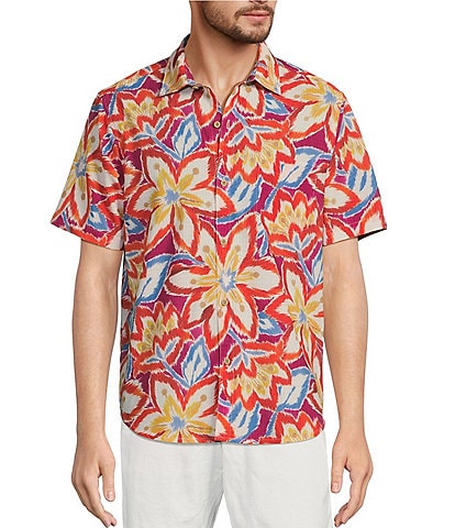 Tommy Bahama Big & Tall IslandZone Bahama Coast Floral Fusion Short Sleeve Woven Shirt