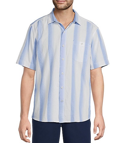 Tommy Bahama Big & Tall Nova Wave Maliblue Stripe Short Sleeve Woven Shirt