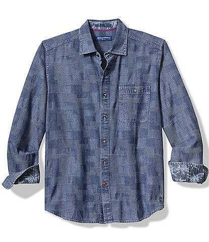 Tommy Bahama Big & Tall Paradise Patchwork Long Sleeve Shirt