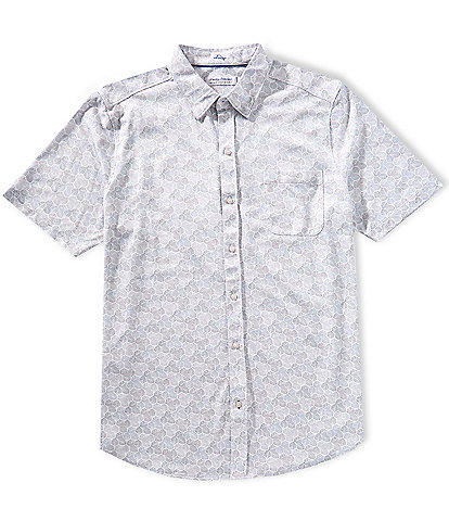 Tommy Bahama Big & Tall San Lucio Tri Leaf Geo Short Sleeve Woven Shirt