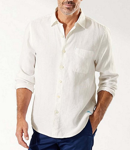 Tommy Bahama Big & Tall Sea Glass Breezer Linen Long Sleeve Woven Shirt
