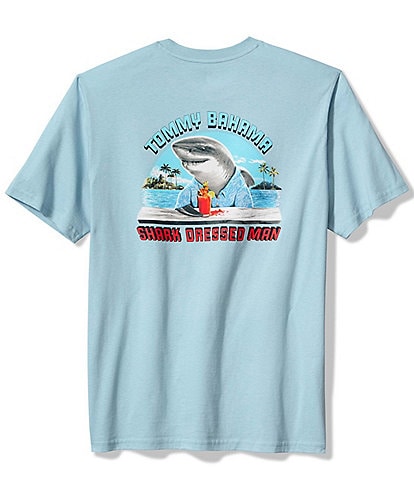 Tommy Bahama Big & Tall Shark Dressed Man Short Sleeve Graphic T-Shirt