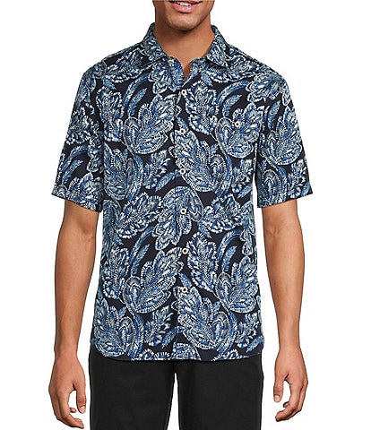 Tommy Bahama Big & Tall Tortola Midnight Blues Short Sleeve Woven Shirt