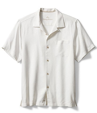 Tommy Bahama Big & Tall Solid Tropic Isle Silk Short Sleeve Woven Shirt