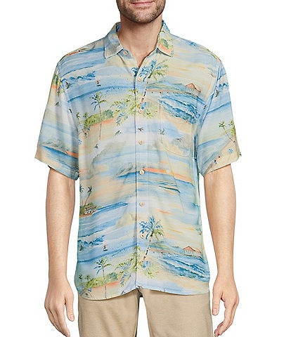 Tommy Bahama Big & Tall Veracruz Cay Isle Vista Short Sleeve Woven Shirt