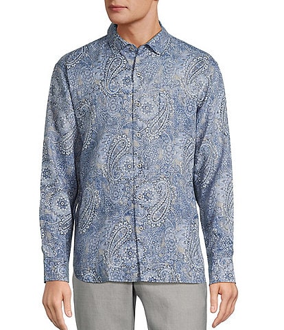 Tommy Bahama Blue Seas Medallion Linen Long Sleeve Woven Shirt